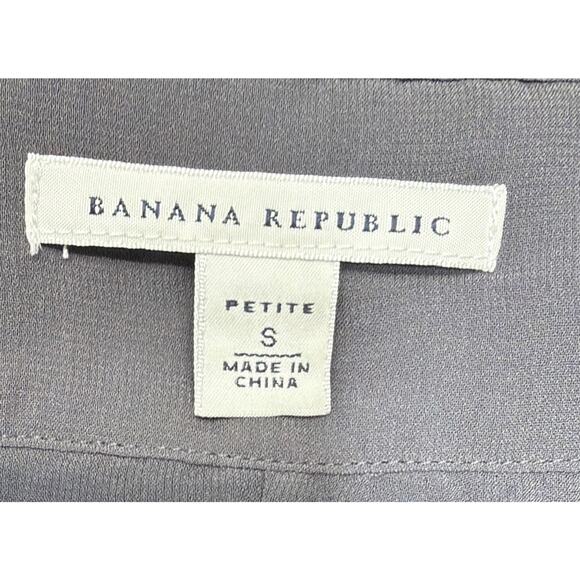Banana Republic Womens Top SP Gray Solid Blouse Shirt Sleeveless Silk Casual - Picture 5 of 6